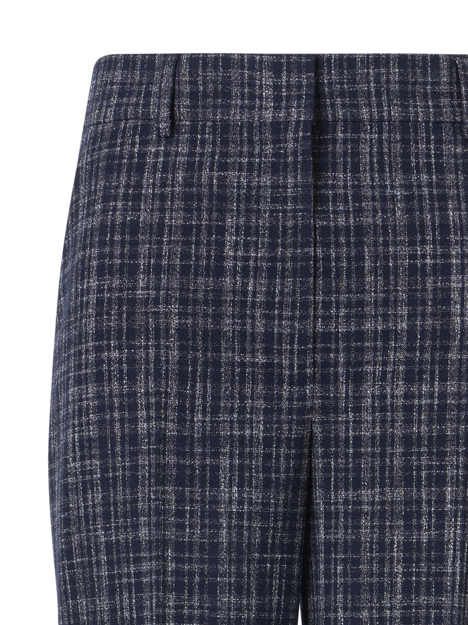 Designer Florine Wide-Straight-Leg Pants in Wool-Viscose Blend - navy