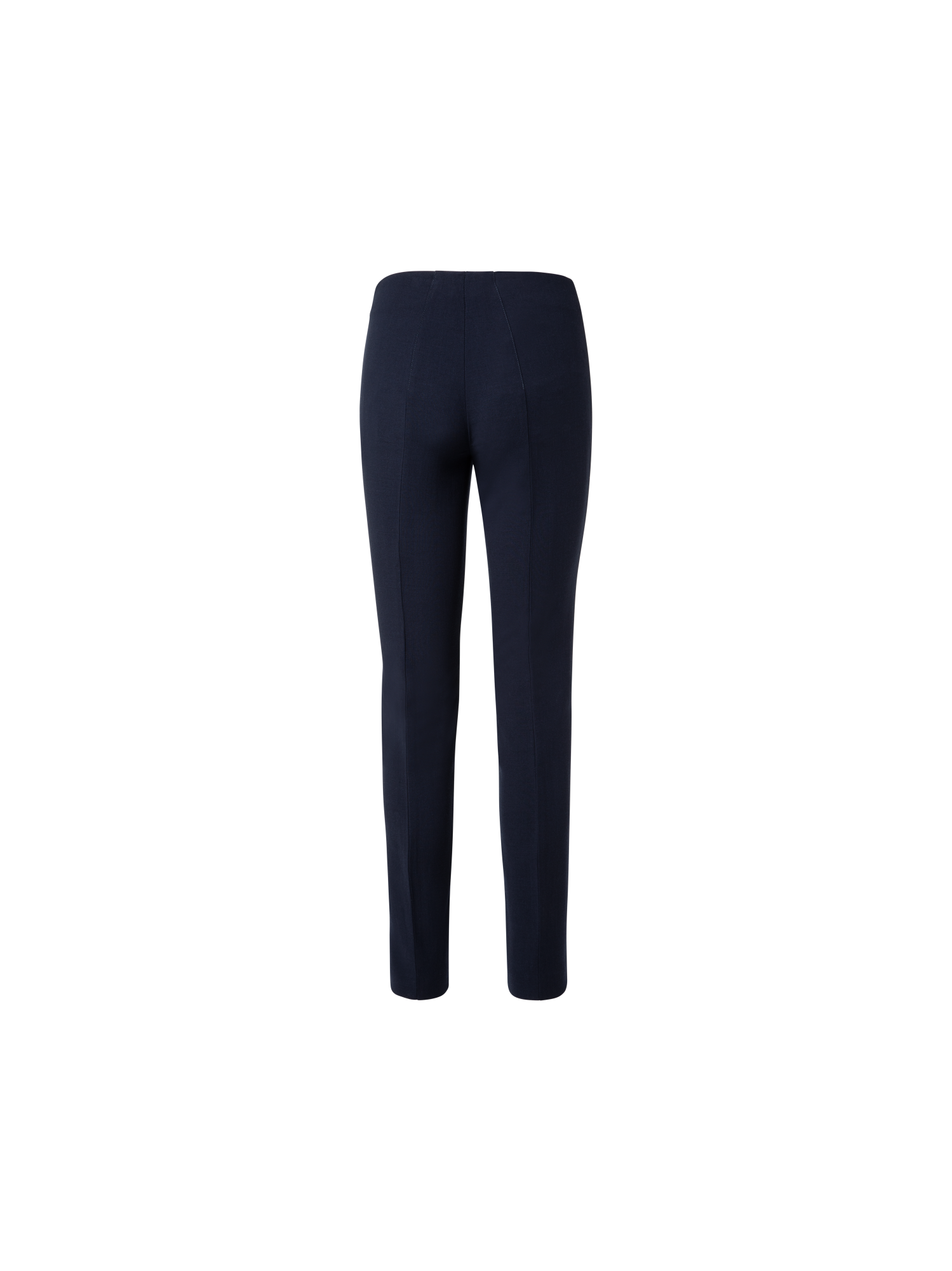 Designer Slim Wool Double-Face Pants - navy - blue