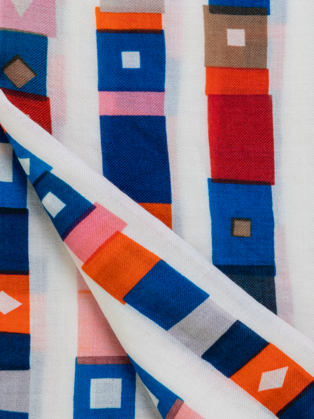 Designer Cashmere Silk Scarf with Superstripe Print - multicolor