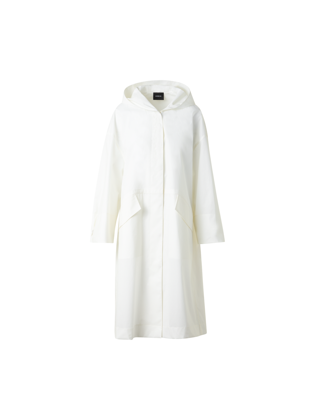 Designer Water Repellent Parka in Cotton Blend with Hood - neutral - ecru - white