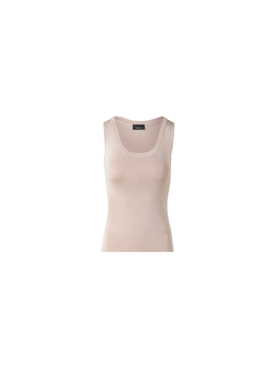 Designer Silk Knit Tank Top - neutral - pastel - beige