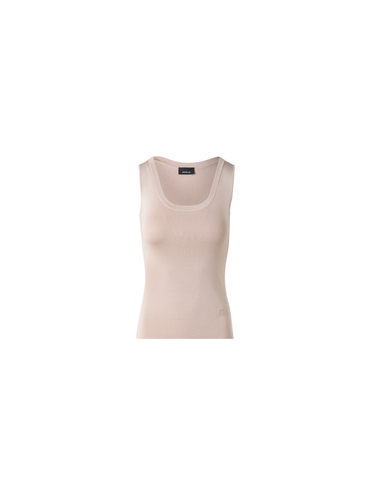 Designer Silk Knit Tank Top - neutral - pastel - beige