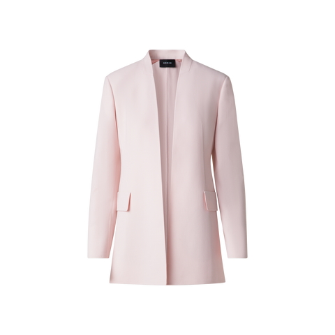 Long Cardigan Style Blazer in Wool Double-Face