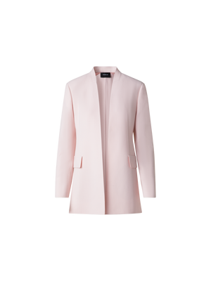 Designer Long Cardigan Style Blazer in Wool Double-Face  - pastel - pink