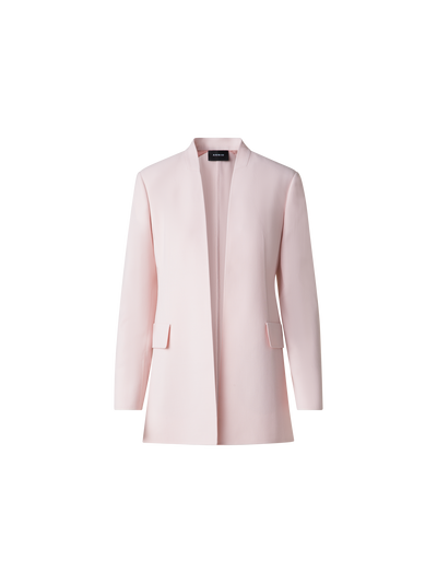 Designer Long Cardigan Style Blazer in Wool Double-Face  - pastel - pink
