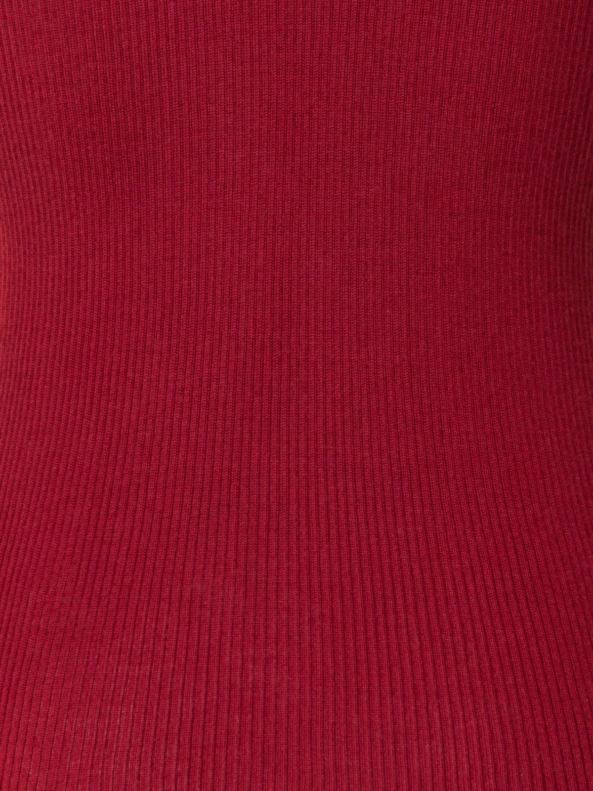 Designer Fine Rib Cashmere Silk Mock Neck Sweater - red