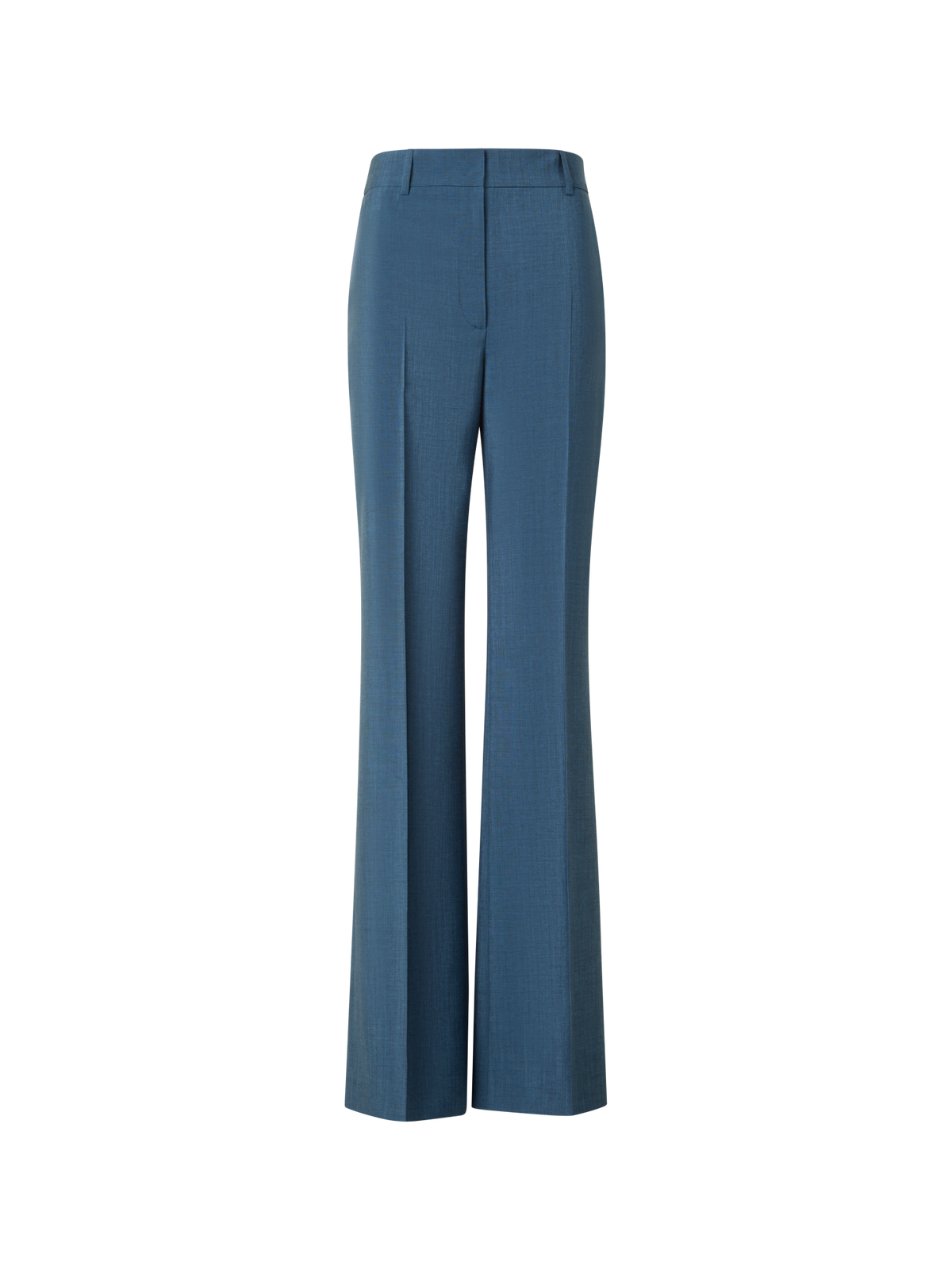 Designer Wide Straight Cool Wool Pants - blue