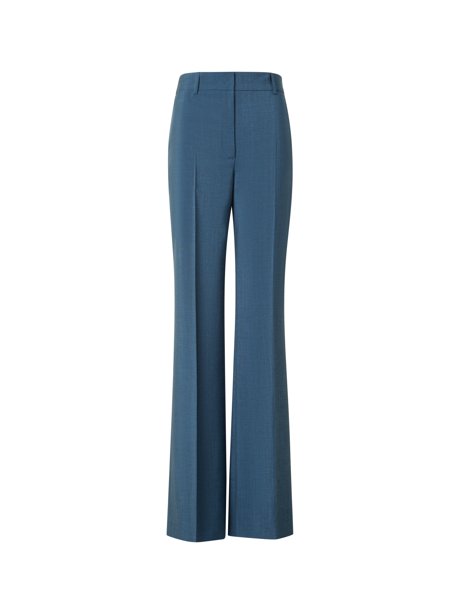 Designer Wide Straight Cool Wool Pants - blue