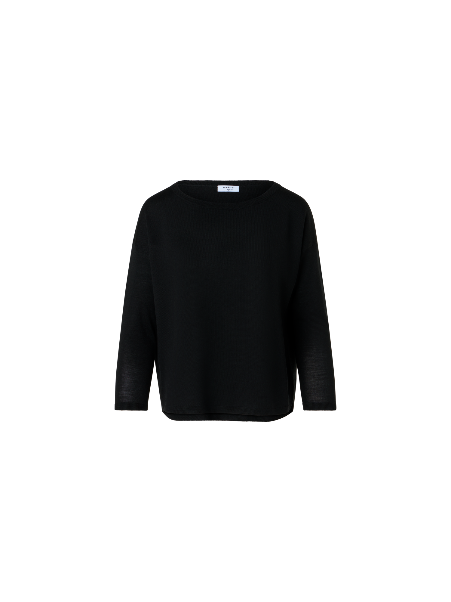 Designer Fine Merino Wool Signature Knit Sweater - black