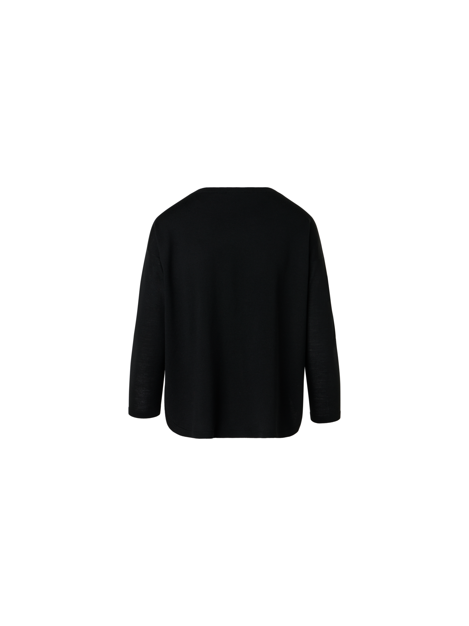 Designer Fine Merino Wool Signature Knit Sweater - black