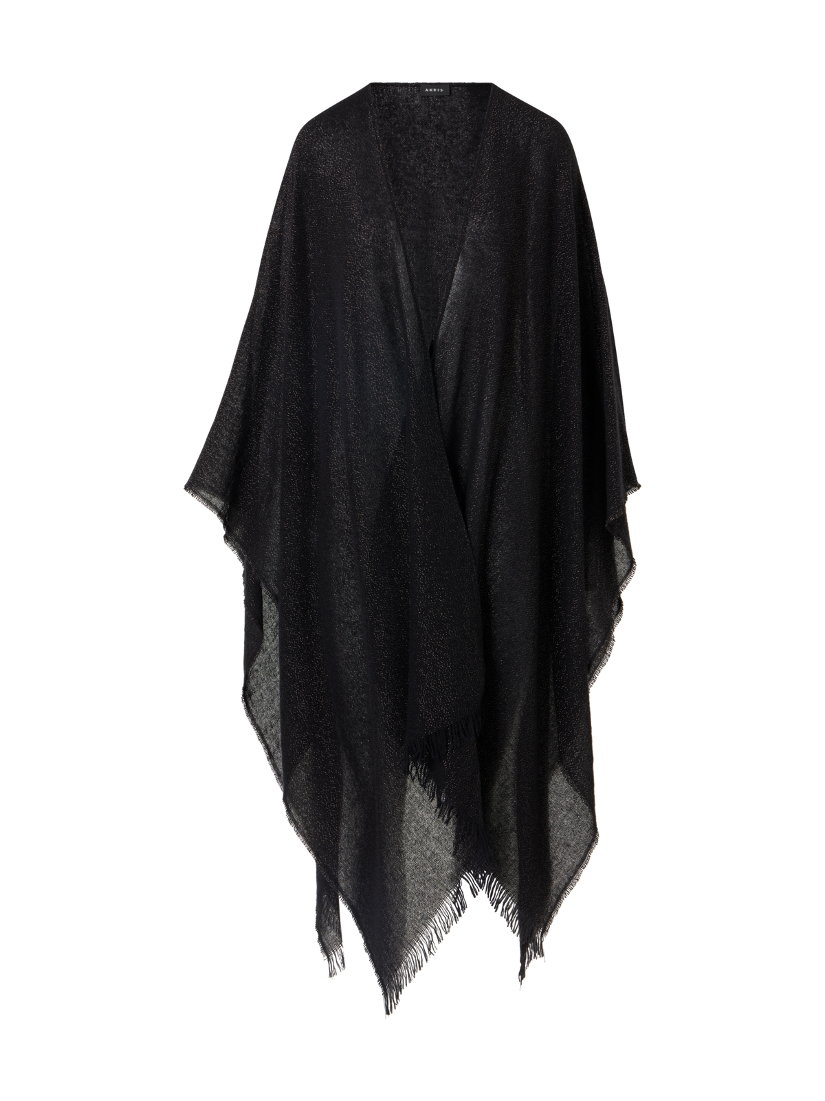 Designer Wool Cashmere Lurex Cape Scarf - multicolor - gold - black