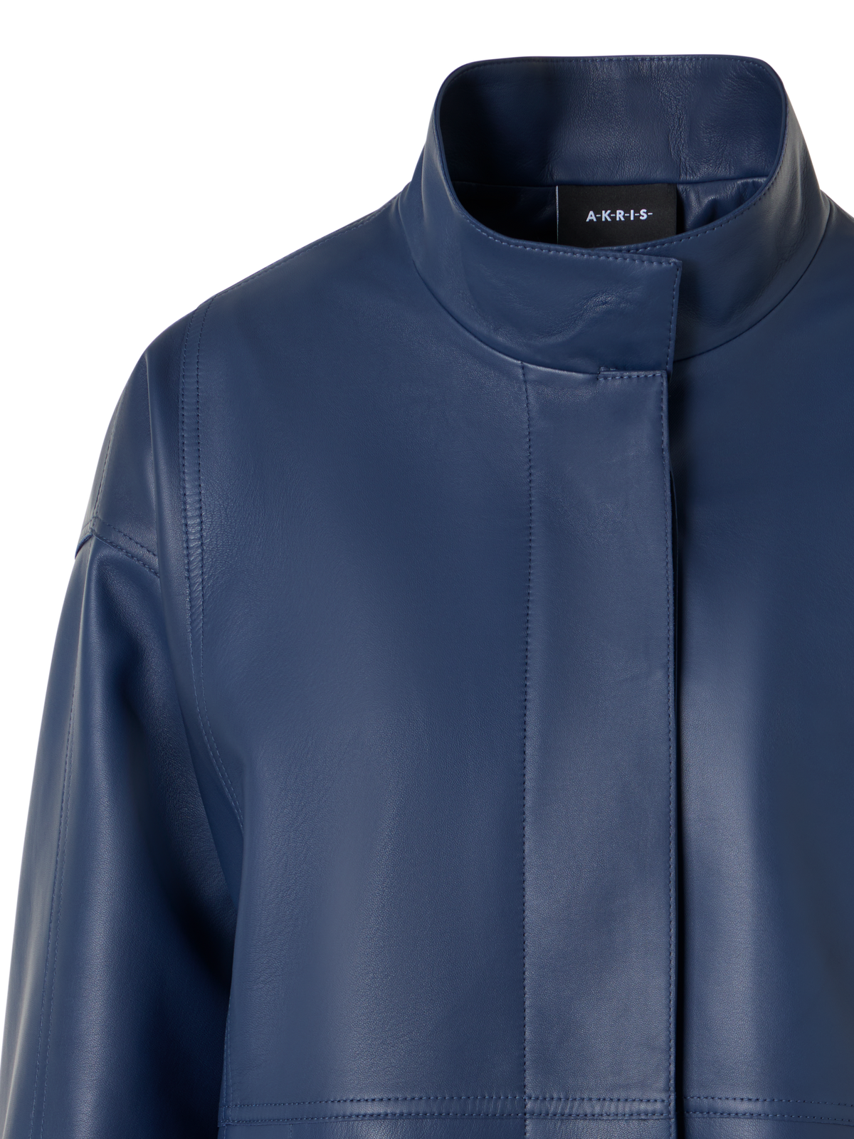 Designer Huma Jacket in Lacquered Leather - blue