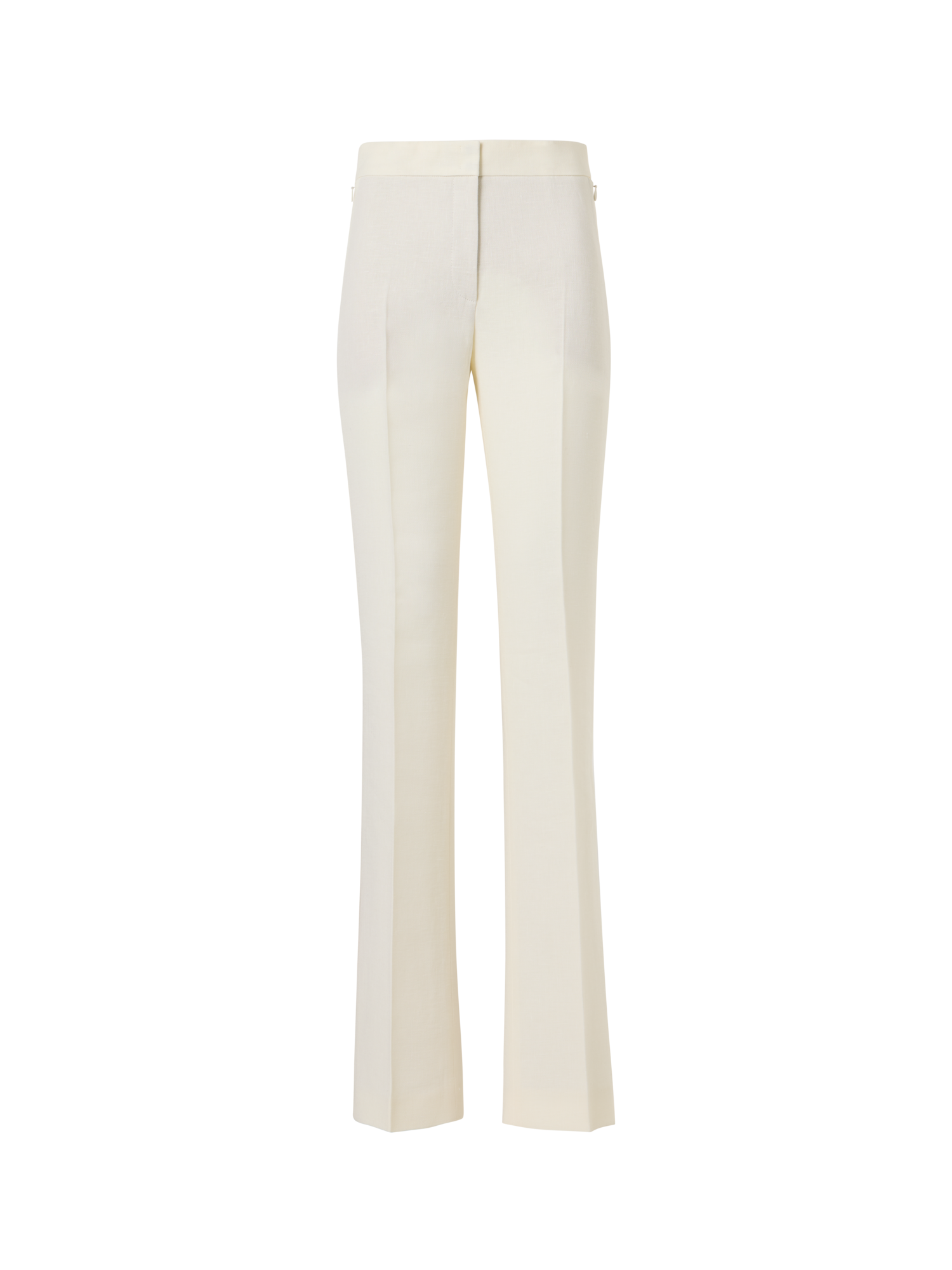 Designer Carl Straight-Leg Pants in Linen-Wool Crêpe Double-Face - ecru