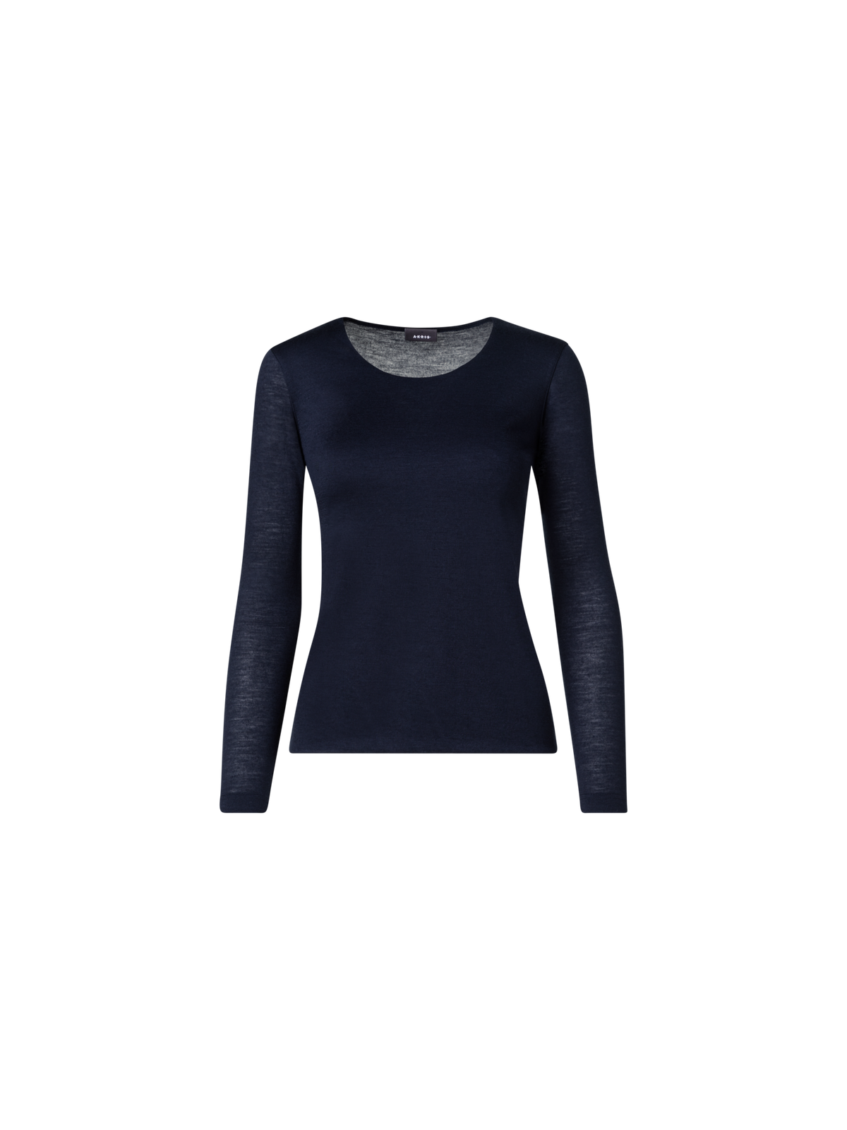 Designer Shirt from Cashmere Silk Jersey  - navy - blue