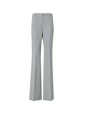 Designer Bootcut Wool Double-Face Pants - neutral - grey