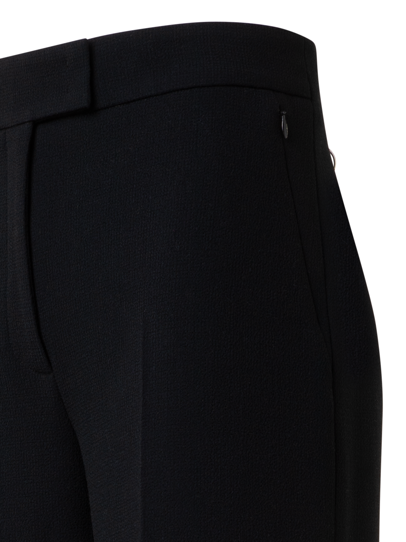 Designer Wide Wool Double-Face Pants - black