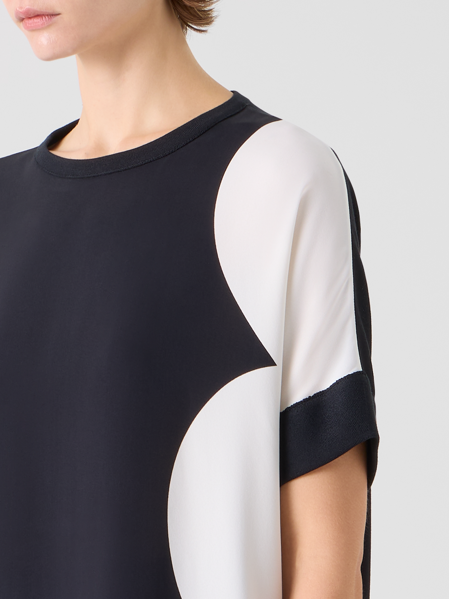 Designer Oversized Silk Sweater with Cloud Print - multicolor 