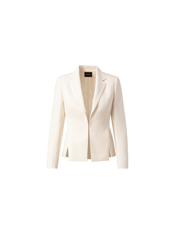 Designer Wool Double-Face Jacket - ecru - white