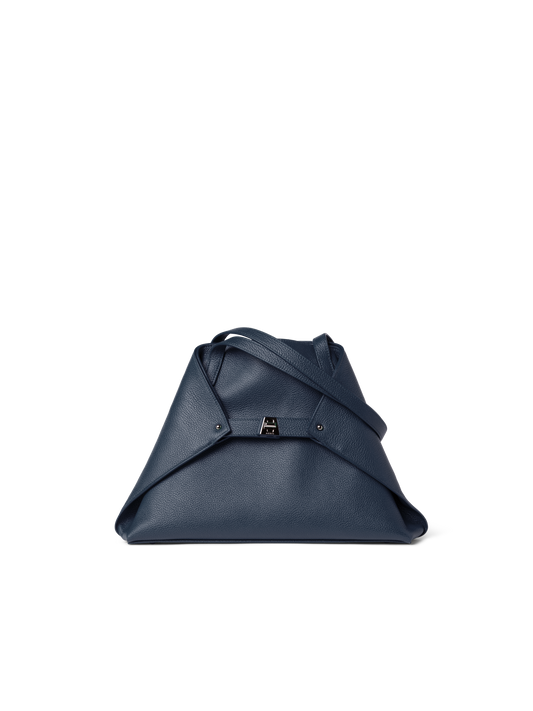 Designer Ai Small Shoulder Tote - navy - blue