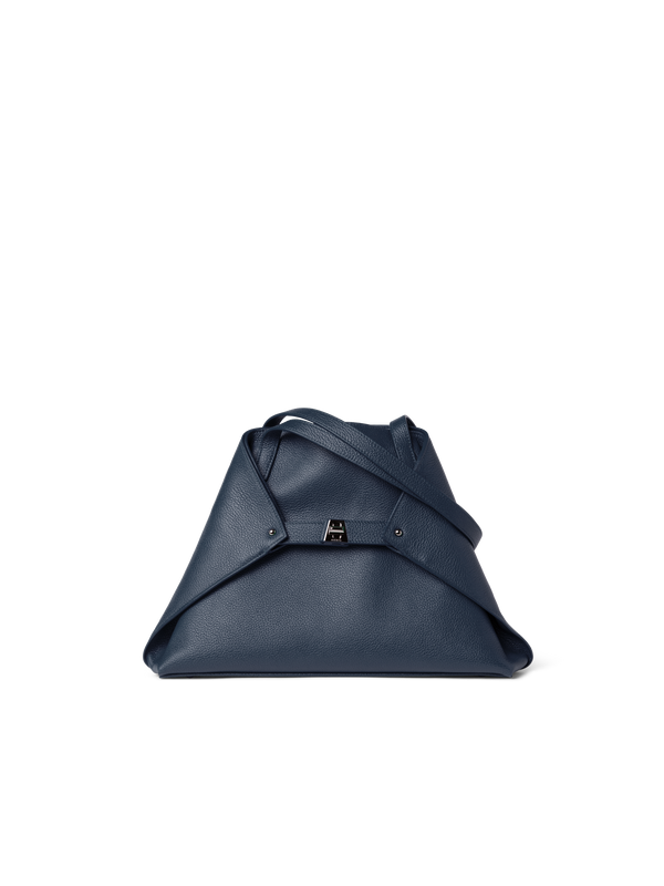 Designer Ai Small Shoulder Tote - navy - blue