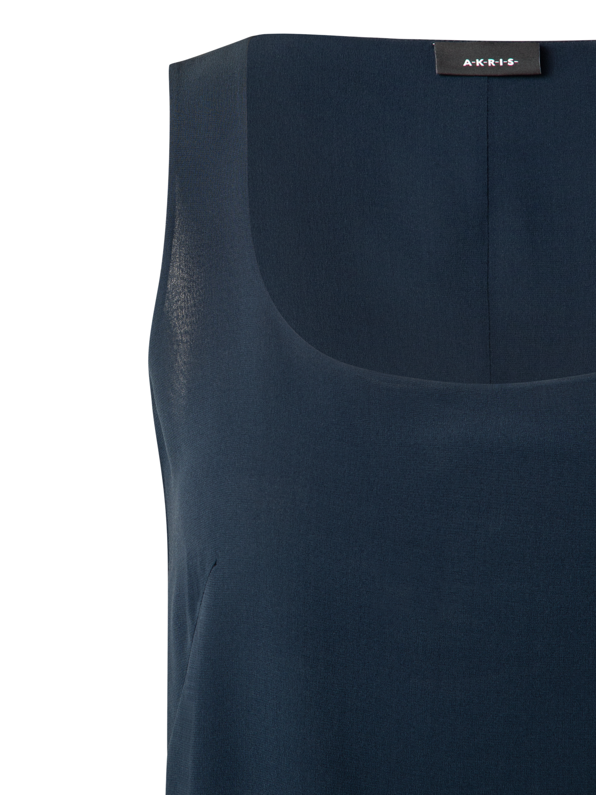 Designer Sleeveless Silk Georgette Top - navy - blue
