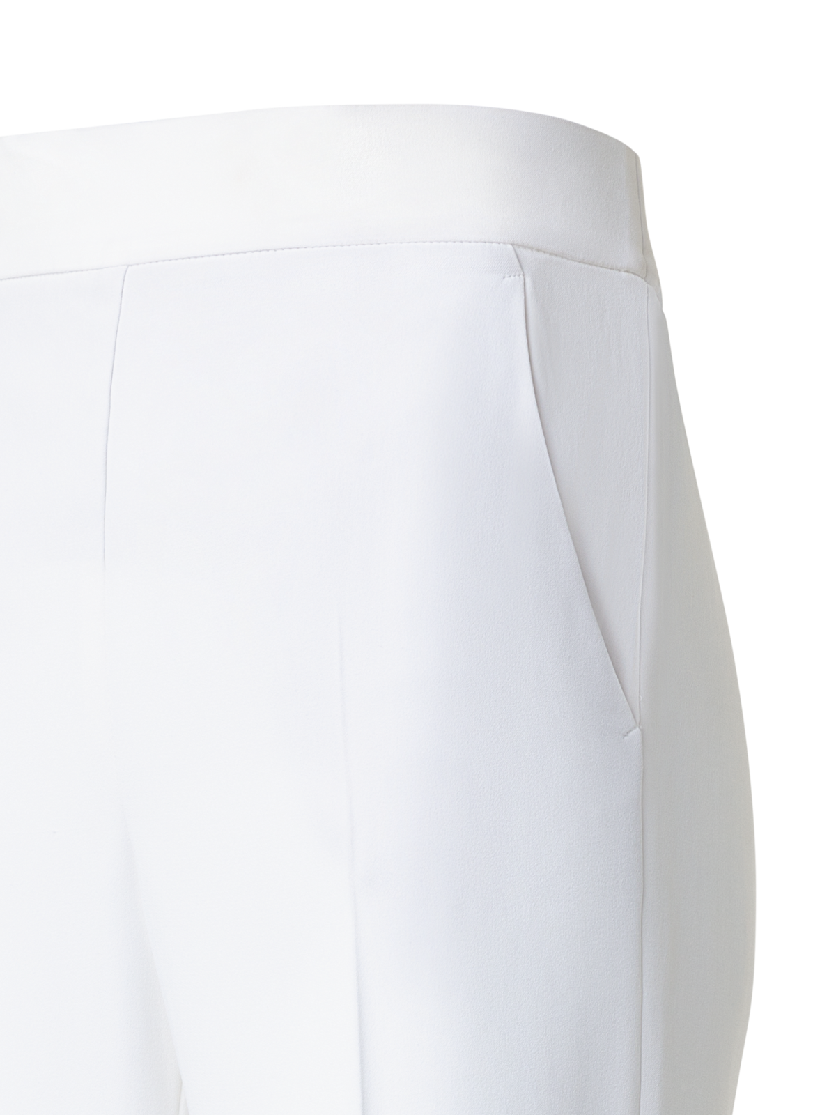Designer Tapered Crêpe Pants - ecru - white