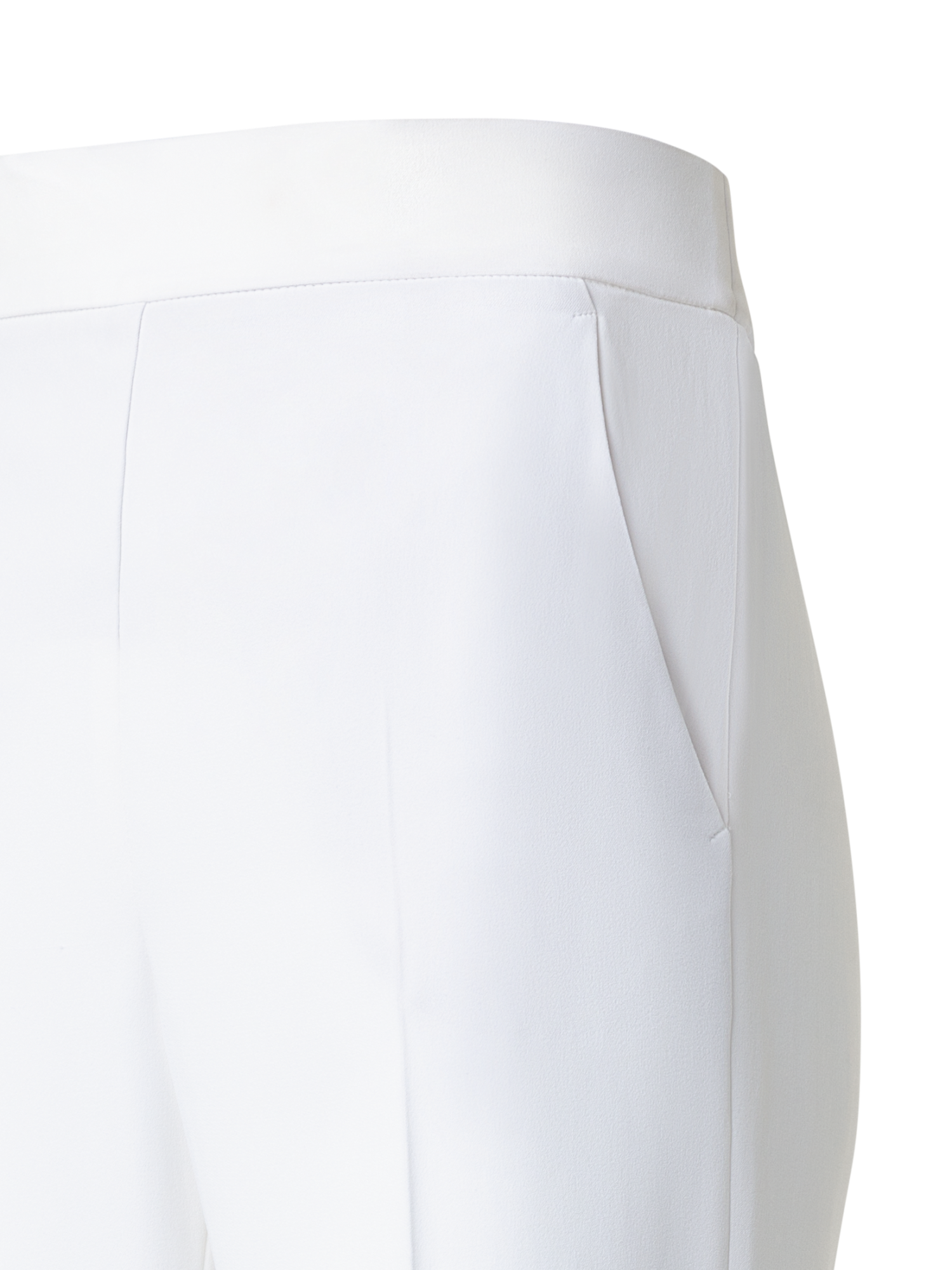 Designer Tapered Crêpe Pants - ecru - white