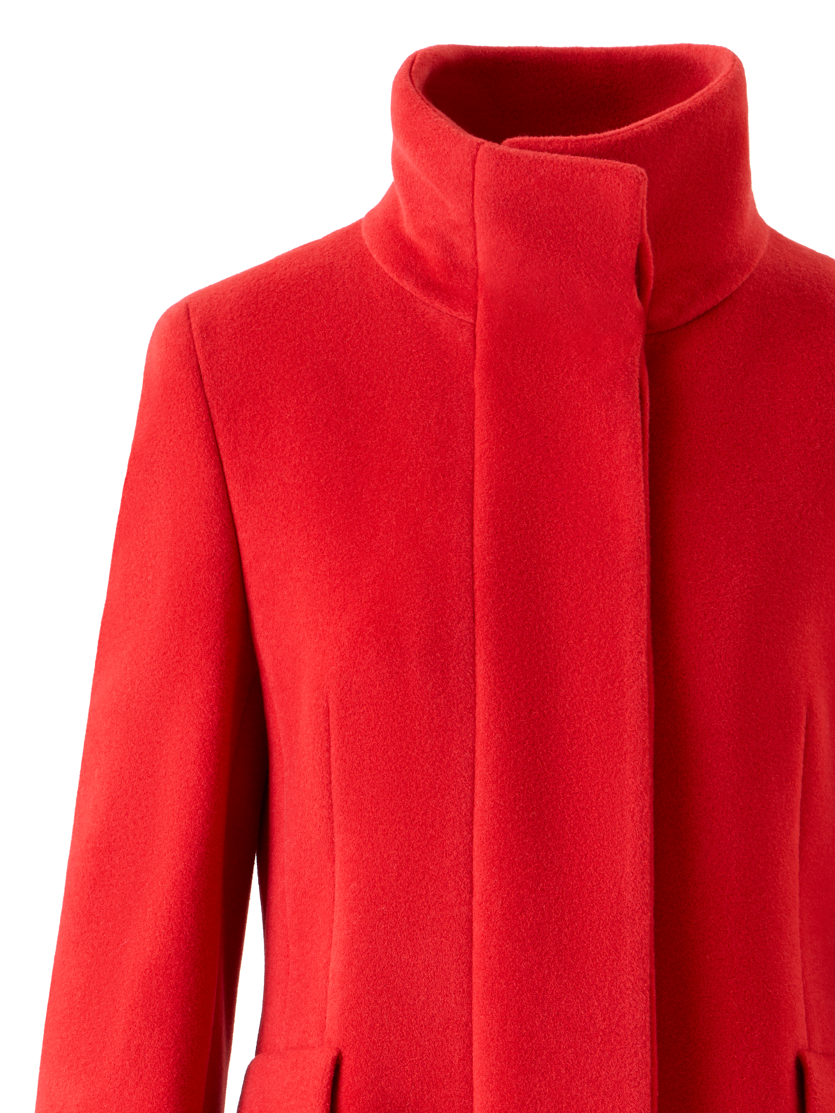 Designer Wool Blend Coat - red