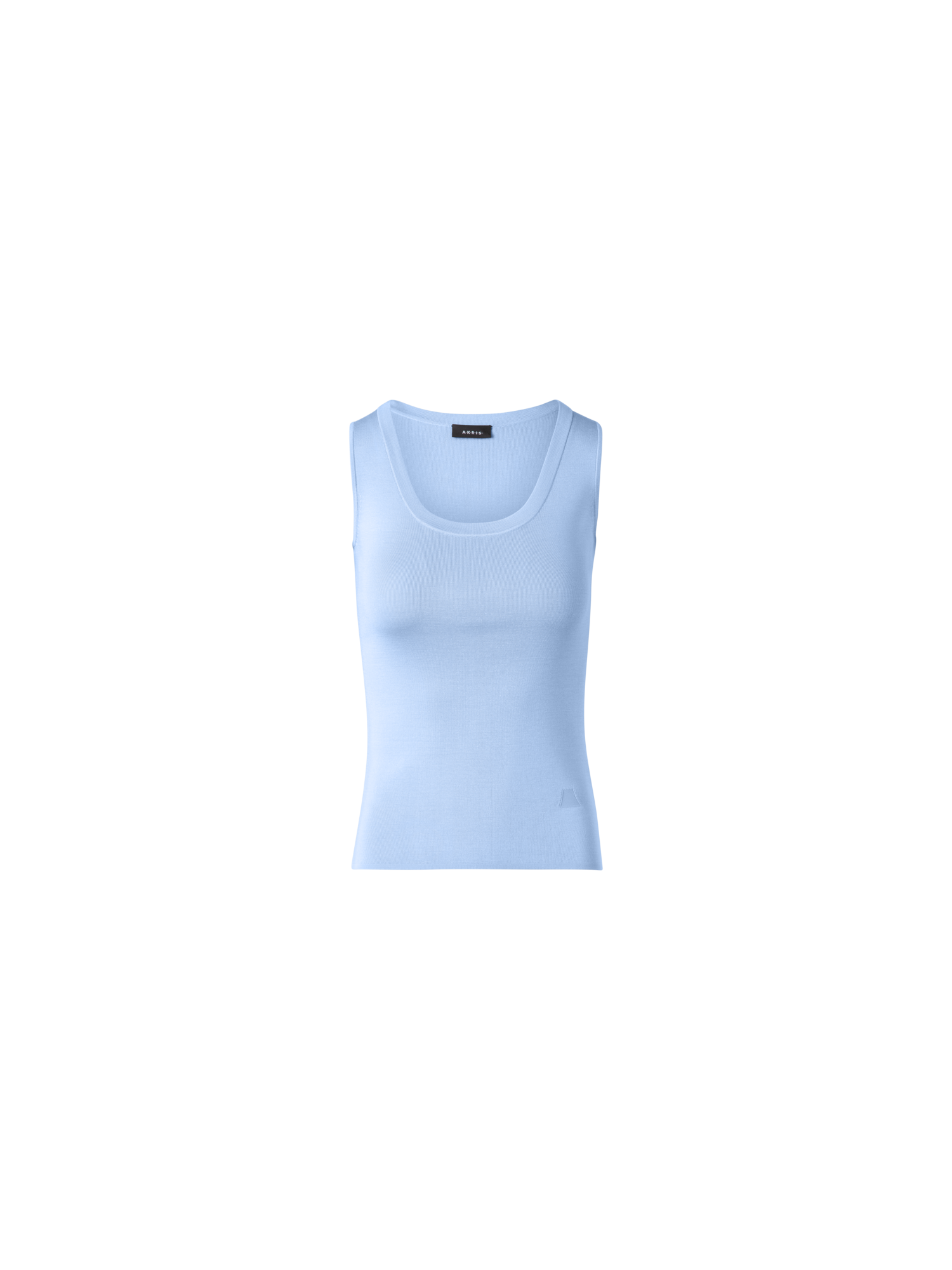 Designer Silk Knit Tank Top - blue