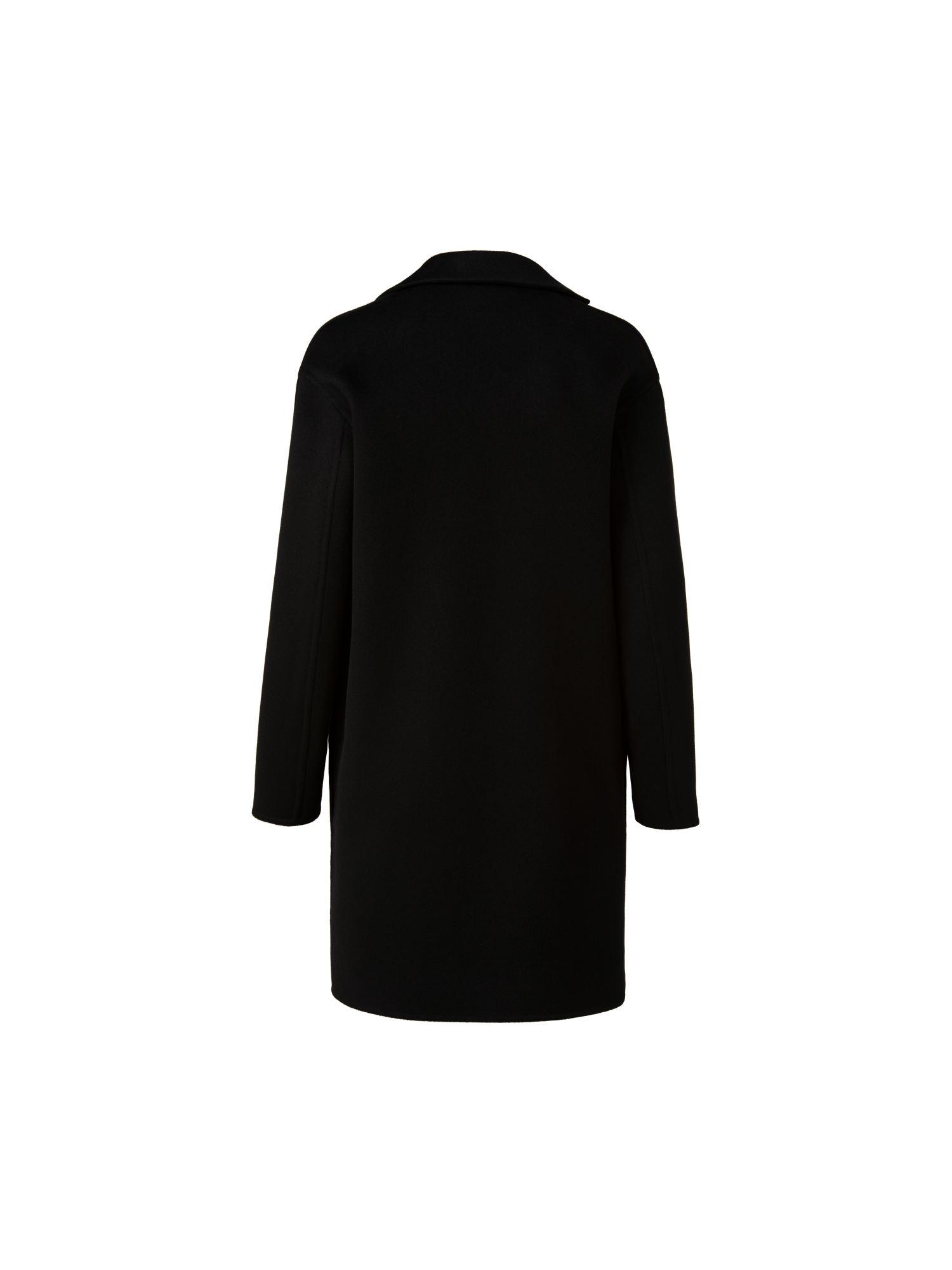 Designer Single Breasted Coat from Cashmere Double-Face - black