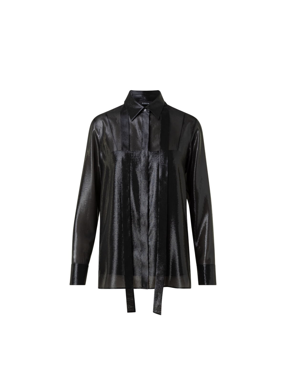 Designer Silk Lurex Blend Tunic Blouse - black