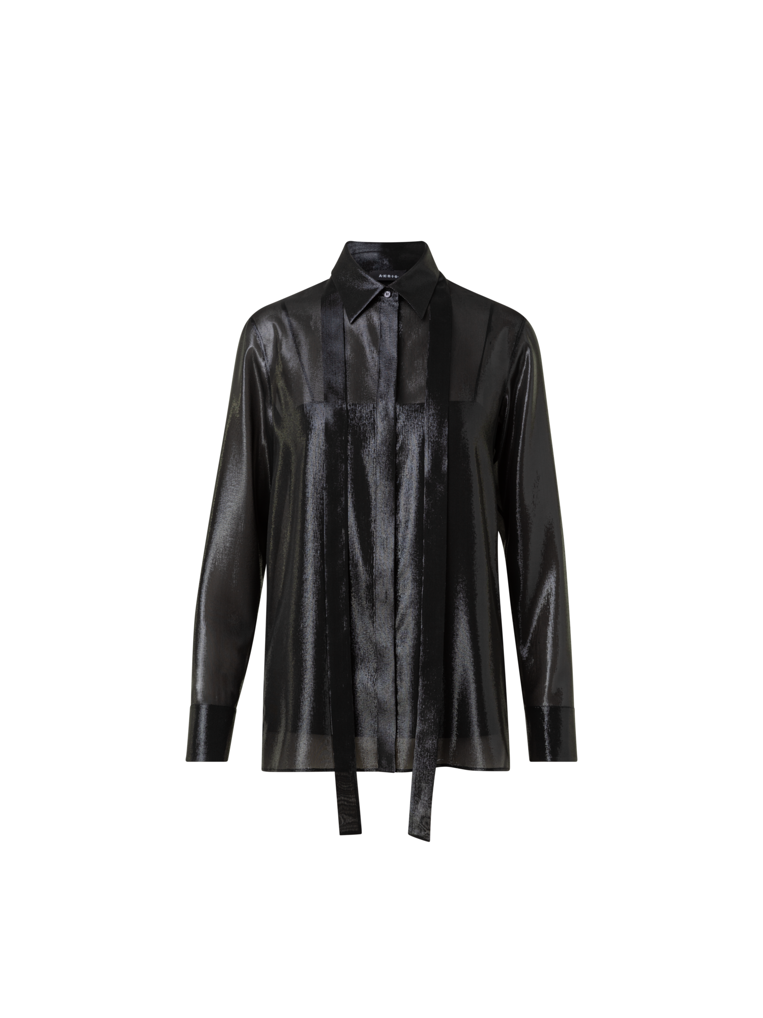 Designer Silk Lurex Blend Tunic Blouse - black