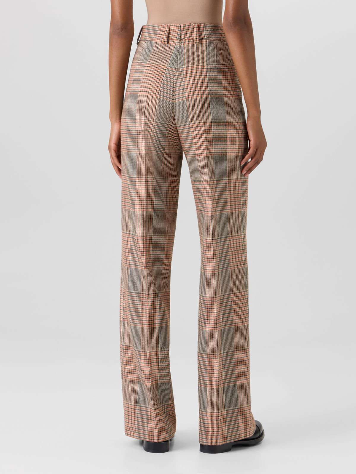 Designer Chiaro Wide-Leg Pants in Glen-Check Heavy Wool Twill - multicolor #editorial