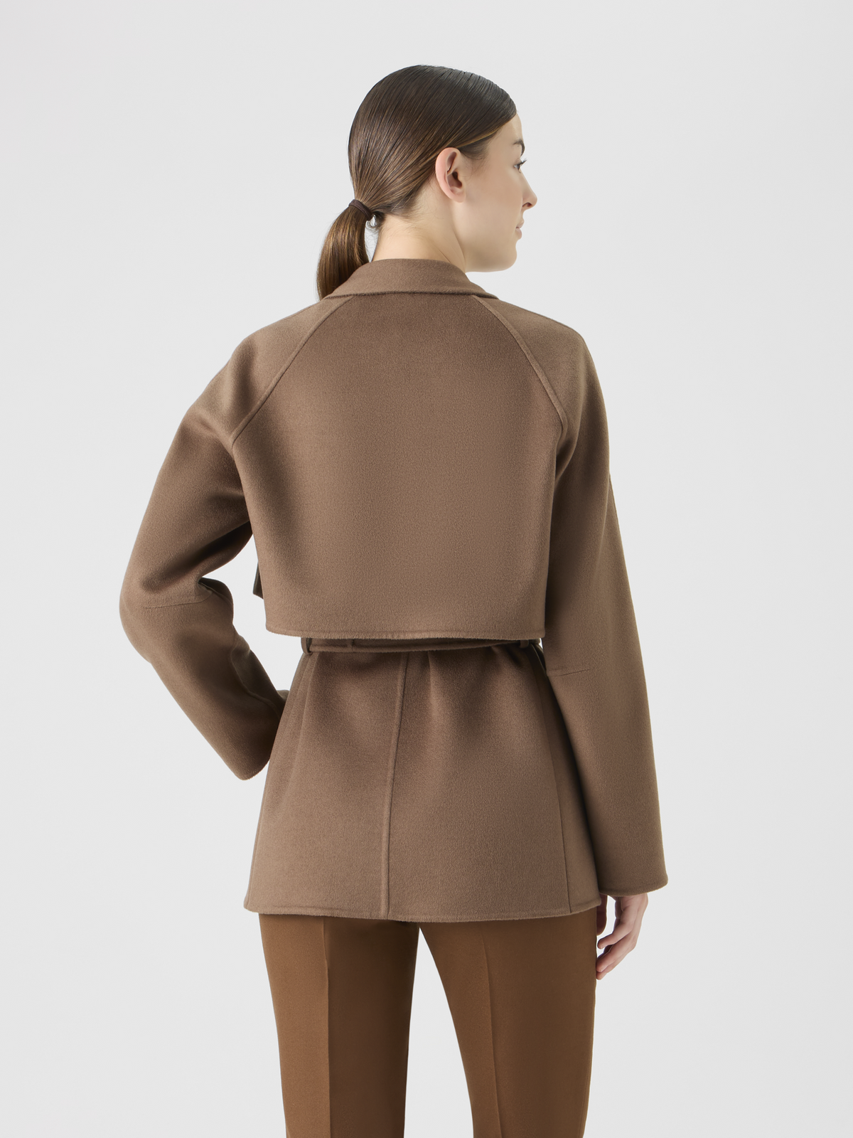 Designer Short Duo Coat - Cashmere Vest and Bolero - brown #editorial