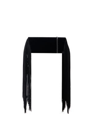 Designer Anouk Small Trapezoid Clutch - black