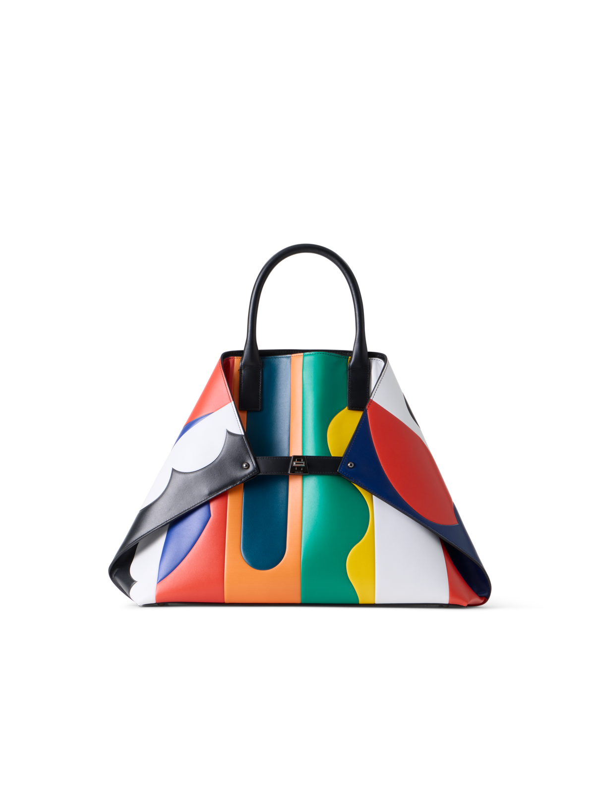 Designer Ai Medium Top Handle Tote Bag - multicolor