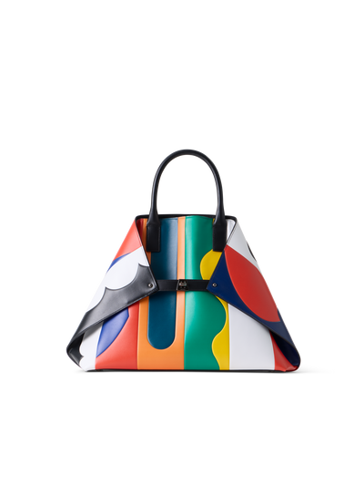 Designer Ai Medium Top Handle Tote Bag - multicolor