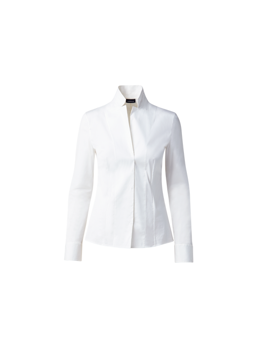 Designer Cotton Stretch Blouse - white
