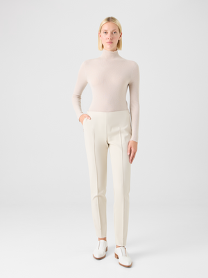 Designer Melissa Slim Pants in Stretch Cotton - beige #editorial