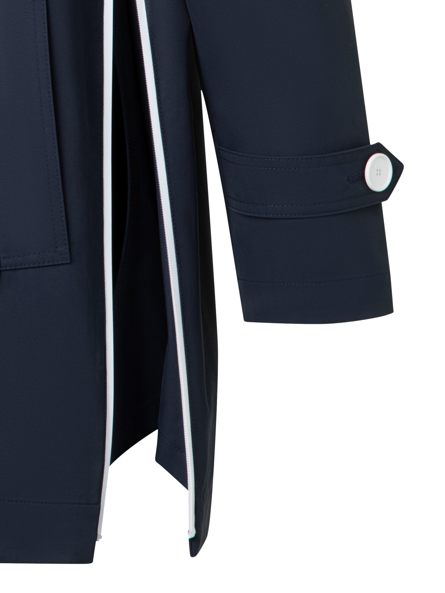 Designer Water Repellent Parka with Detachable Hood - navy - blue