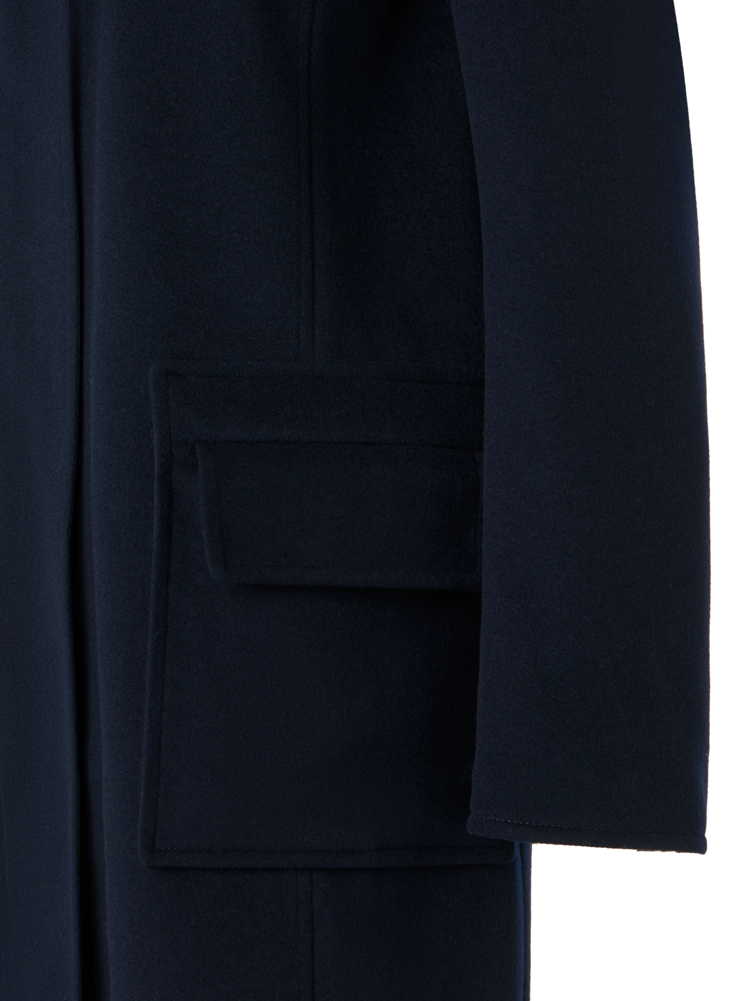 Designer Reversible Wool and Shell Coat - black - navy - blue - multicolor
