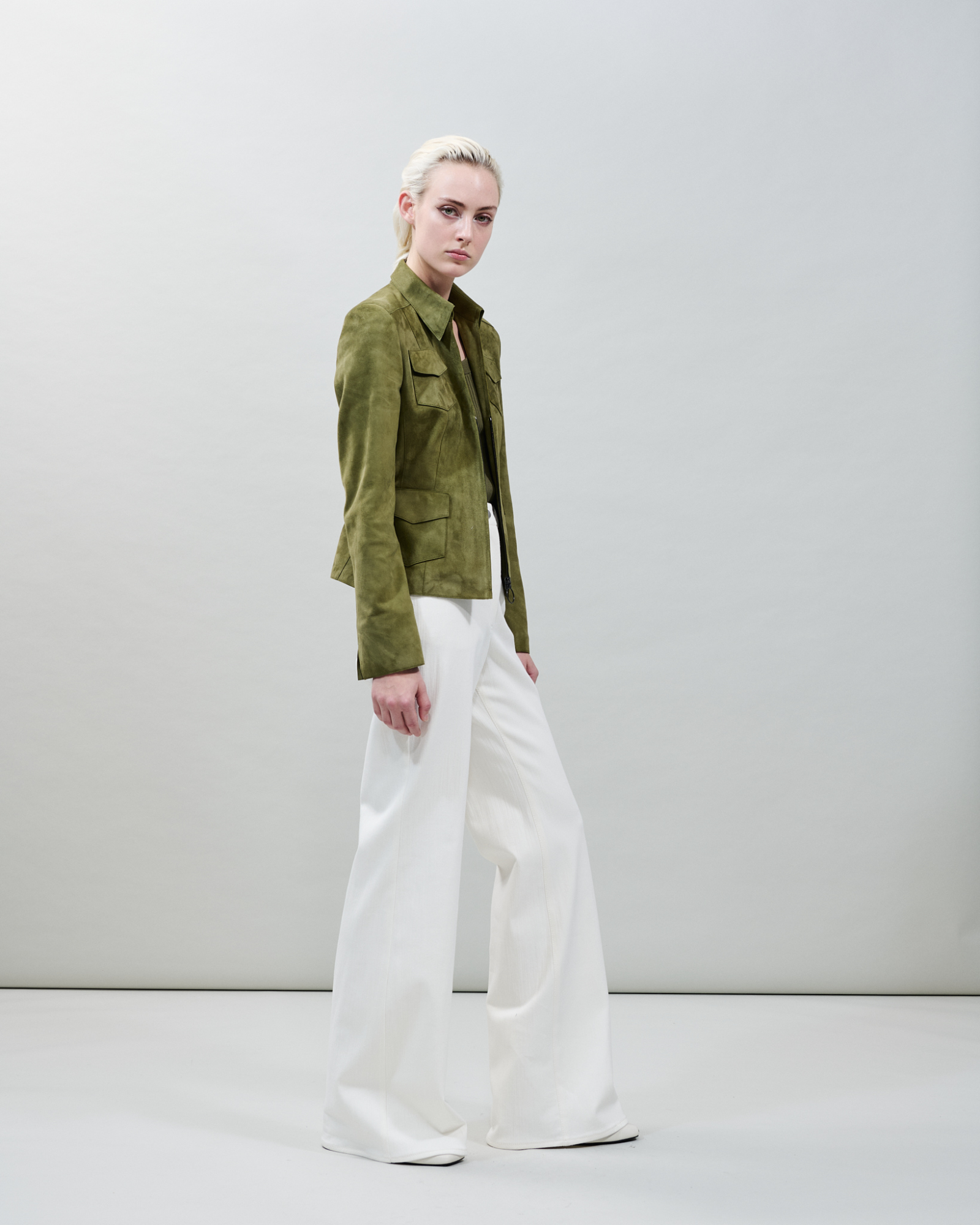 Designer Bootcut Cotton Denim Pants - neutral - ecru - white 