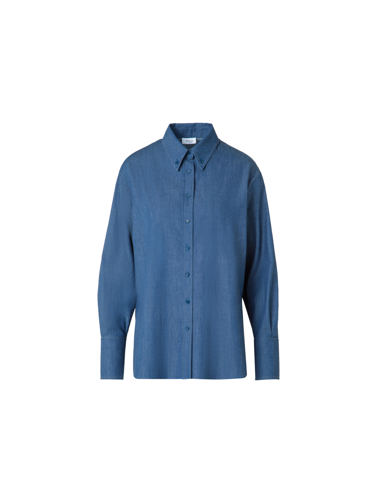 Designer Oversized Lightweight Cotton Denim Shirt - blue