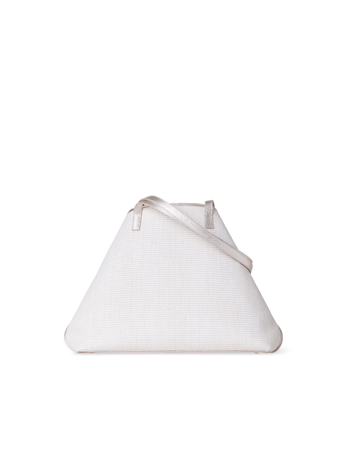 Designer Ai Medium Shoulder Tote - silver - ecru - beige - white