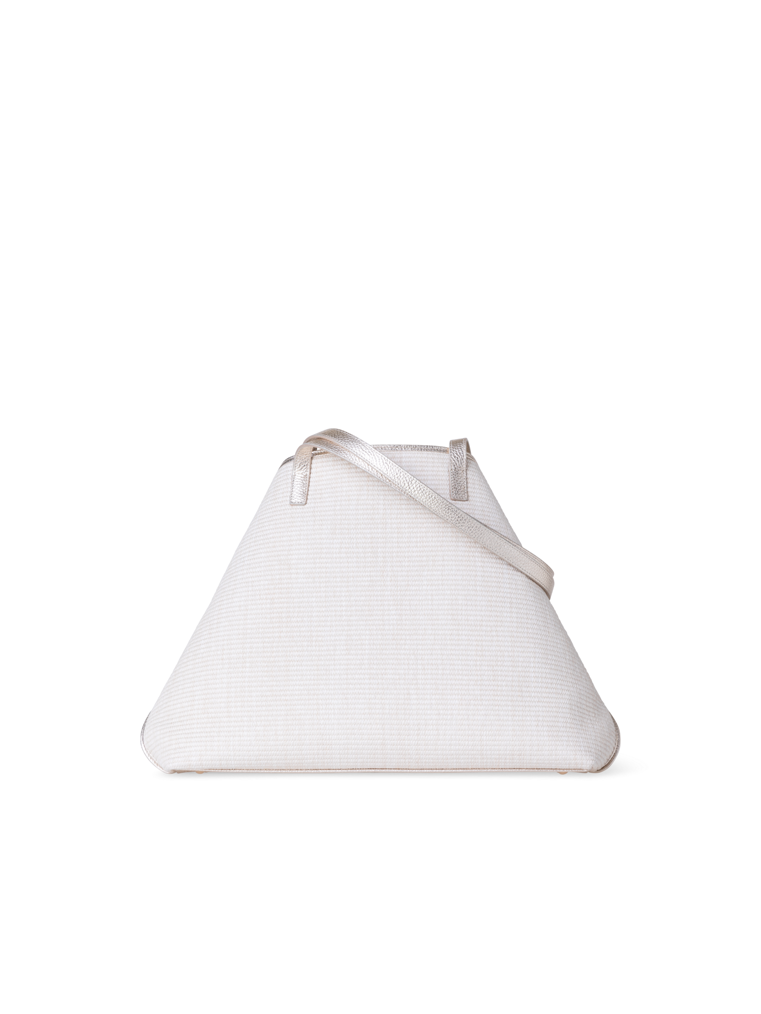Designer Ai Medium Shoulder Tote - silver - ecru - beige - white