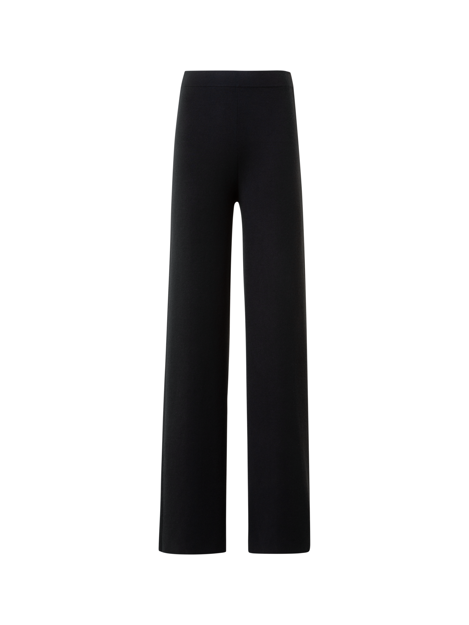 Designer Slight Flared Cashmere Silk Knit Pants - black - neutral