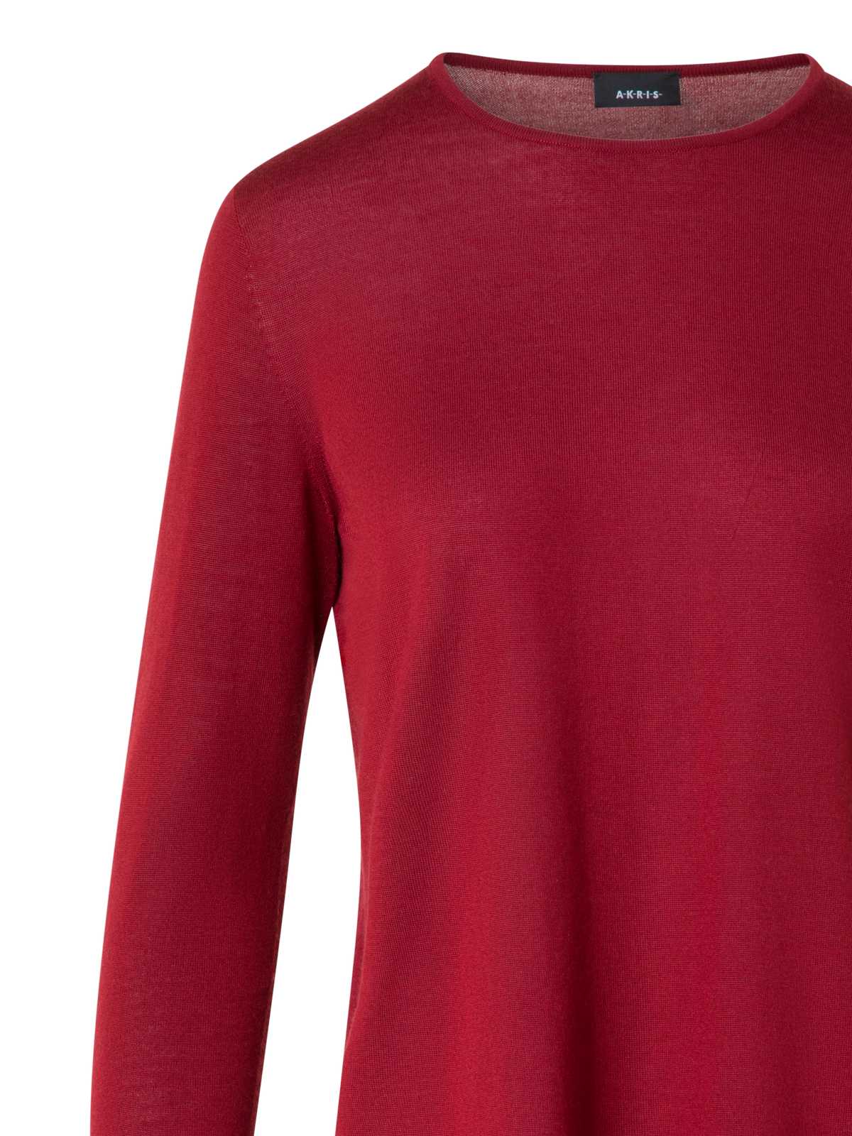 Designer Seamless Crew Neck Sweater in Cashmere Silk - wine - red