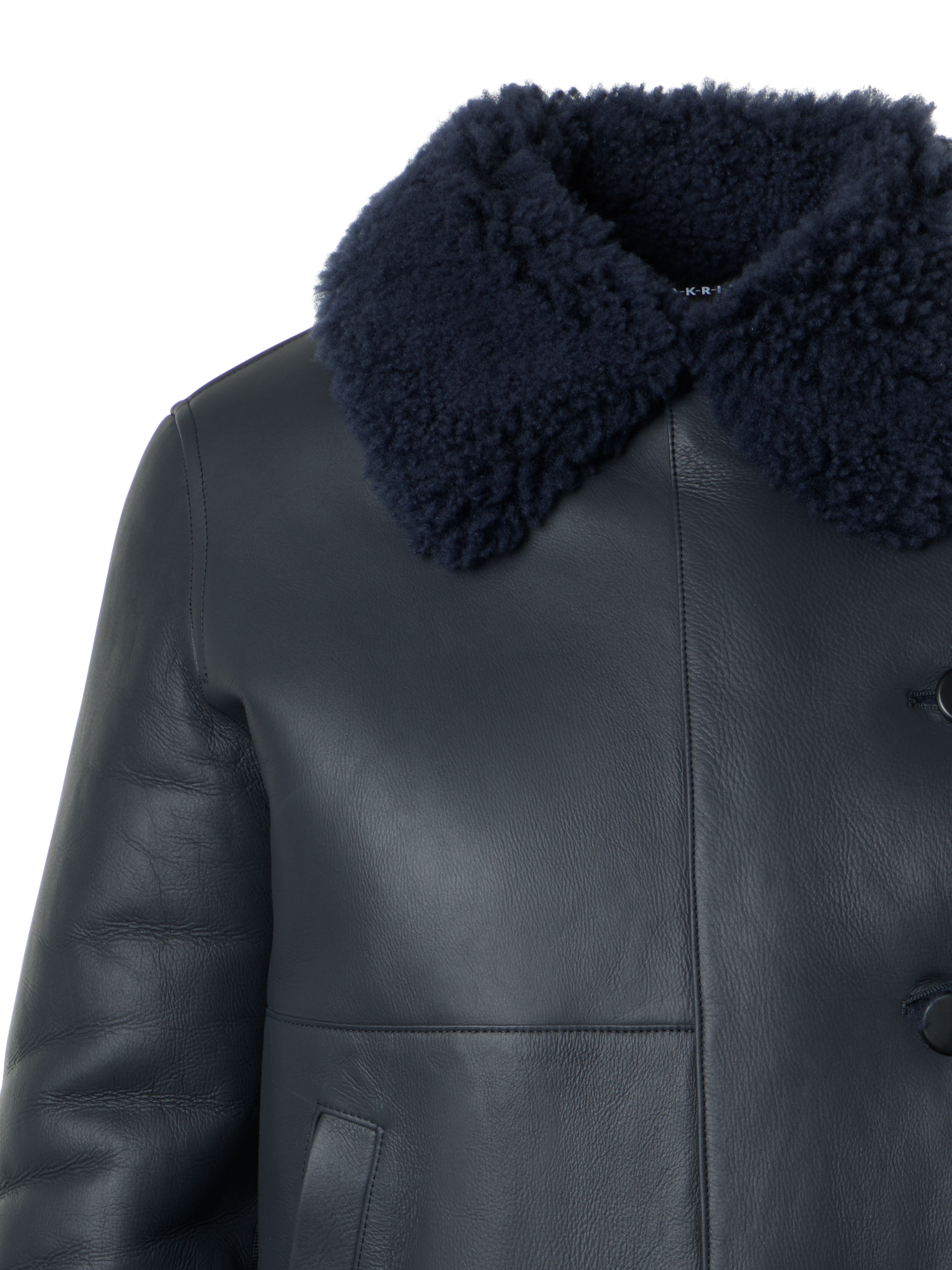 Designer Oversized Shearling Jacket with Curly Merinillo - black - neutral