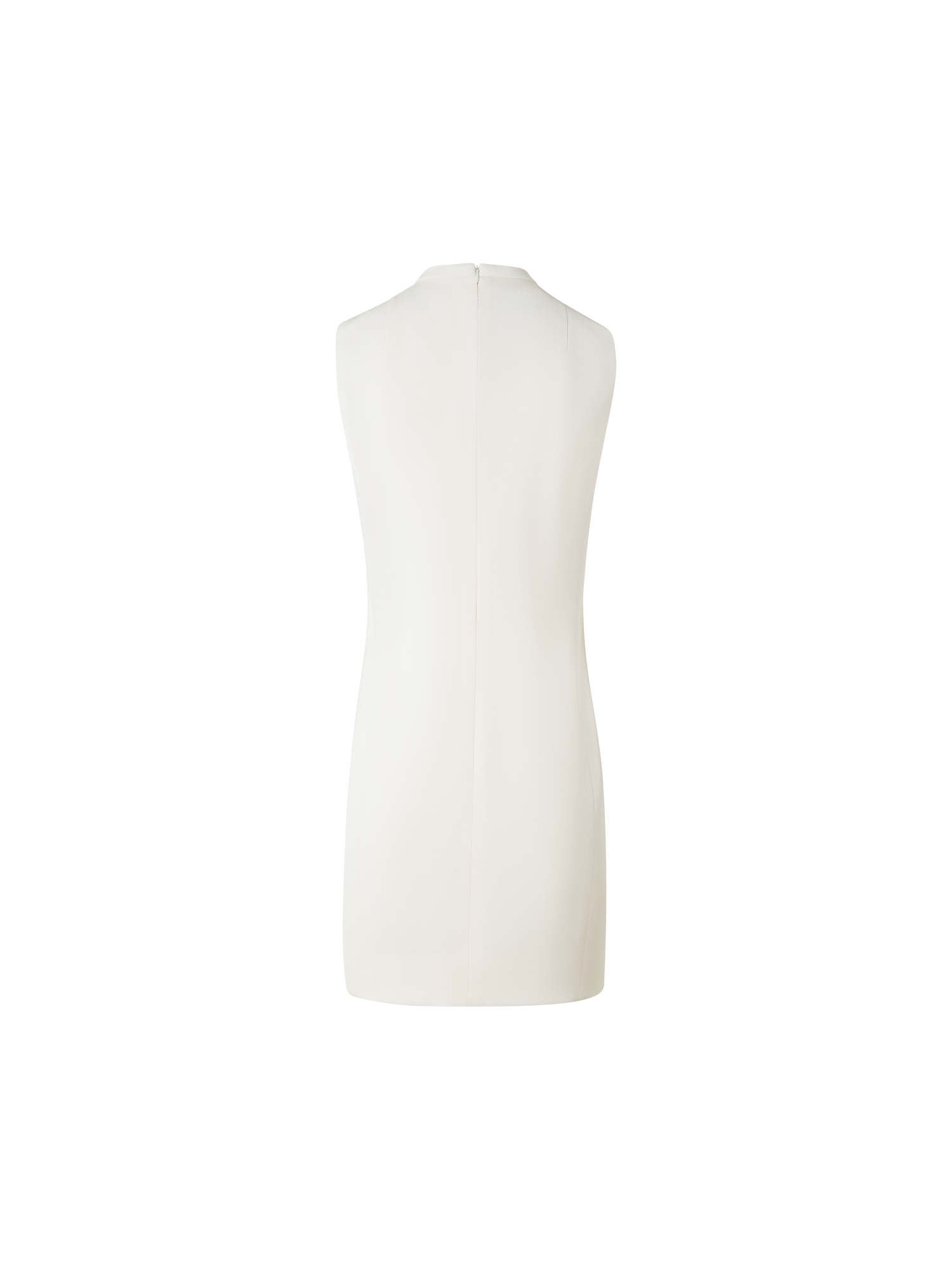 Designer Short Shift Dress with Metal Rings - neutral - ecru - white