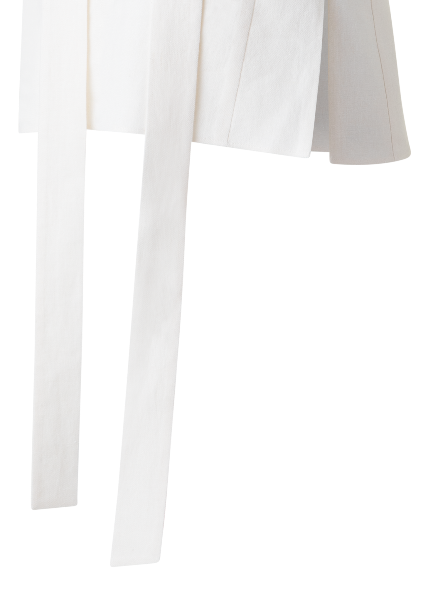 Designer Sleeveless Tie Neck Blouse in Linen Blend - neutral - ecru - white